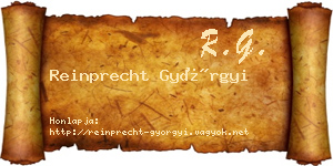 Reinprecht Györgyi névjegykártya